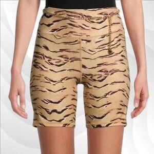 2/$50 WeWoreWhat Brushed Tiger Bike Shorts w/ Chain Belt Size L